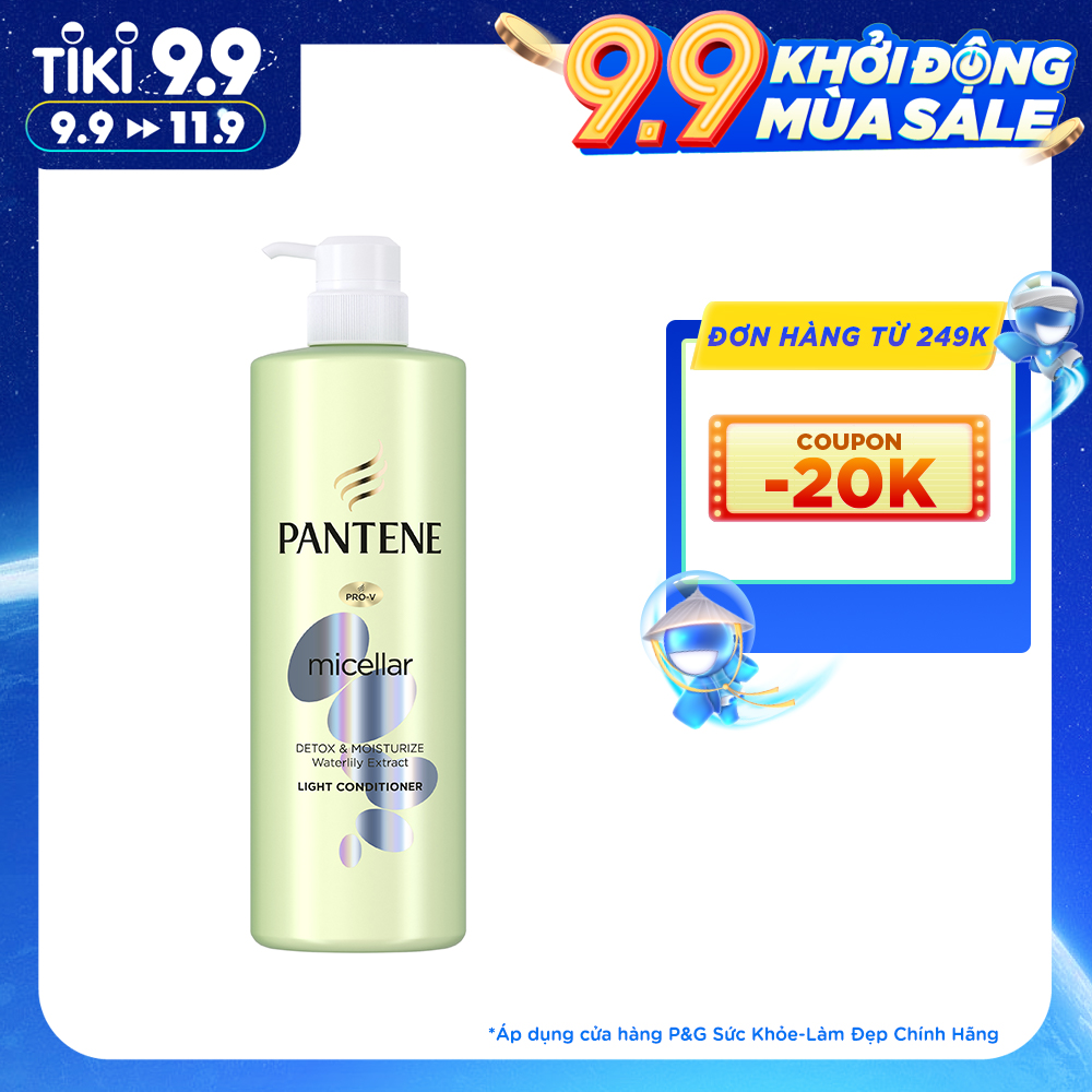 Dầu Xả Pantene Pro-V Micellar Làm sạch &amp; Dưỡng ẩm Chiết xuất Hoa súng 530 ml