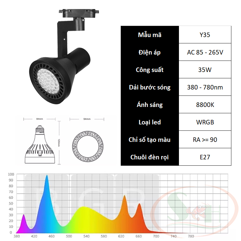 Đèn rọi ray Week WRG Rainforest Light Y series Y30, Y35 bể thủy sinh tiểu cảnh bán cạn biotop