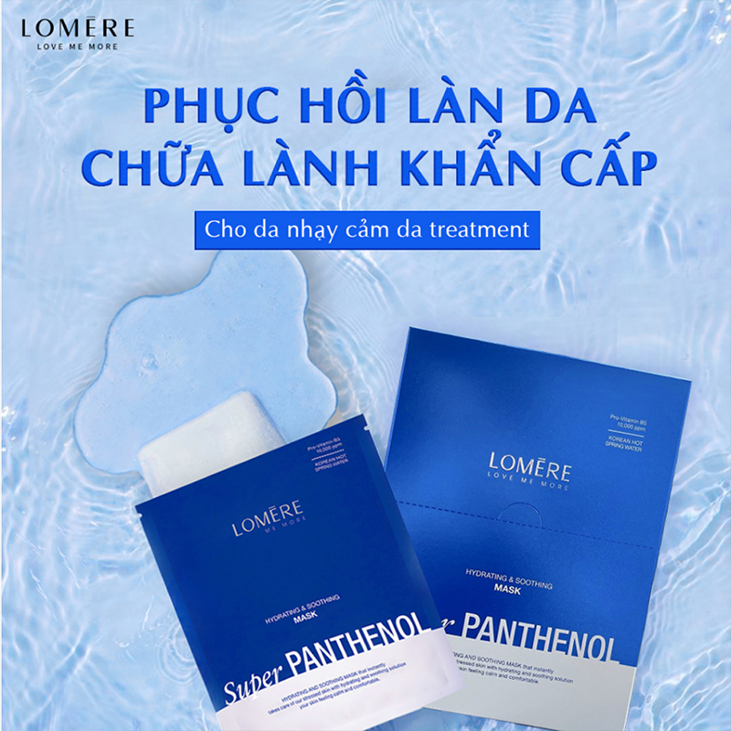 Mặt nạ B5 phục hồi và dưỡng trắng da Lomere Super Panthenol Mask 23g