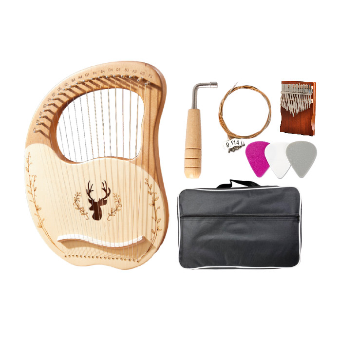 Đàn Lyre 19 dây đàn hạc Lyre Harp CEGAN-M19 Stings Đầy đủ phụ kiện LOẠI 19 DÂY tặng đàn kalimba 17 phím gỗ nguyên khối Mahagony PJLIM72