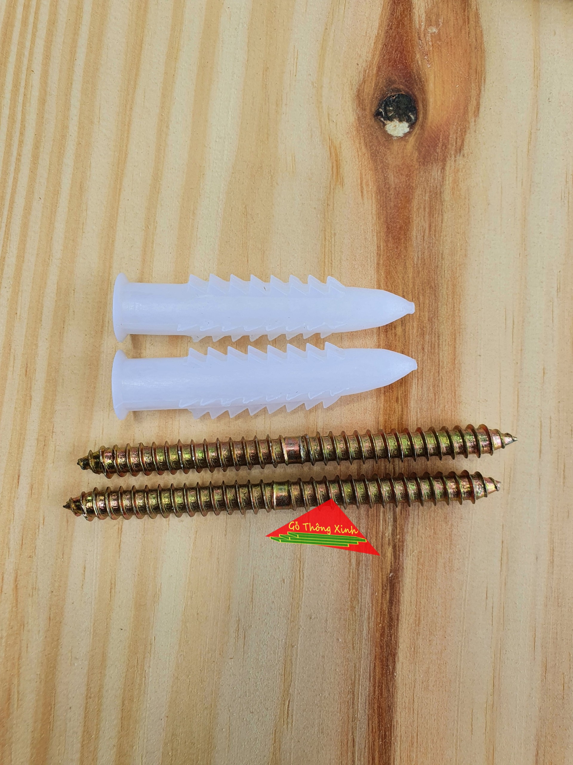 Cặp chốt đỡ kệ gỗ âm tường dài 100mm, phi 8mm kèm tắt kê giúp lắp kệ gọn gàng thẫm mỹ