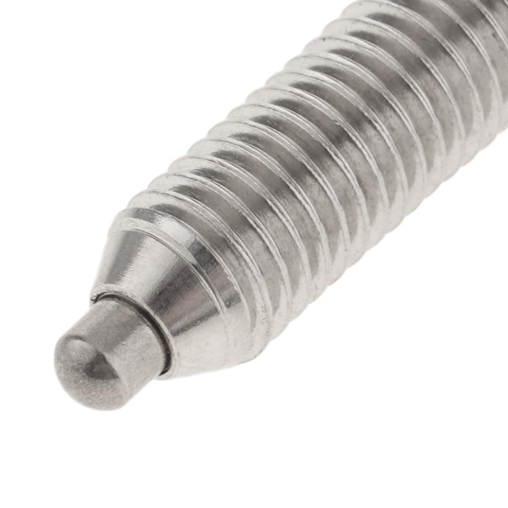 Hex Socket Drive Spring Ball Plunger Screw Silver Groove Profile Steel Dowel Pins