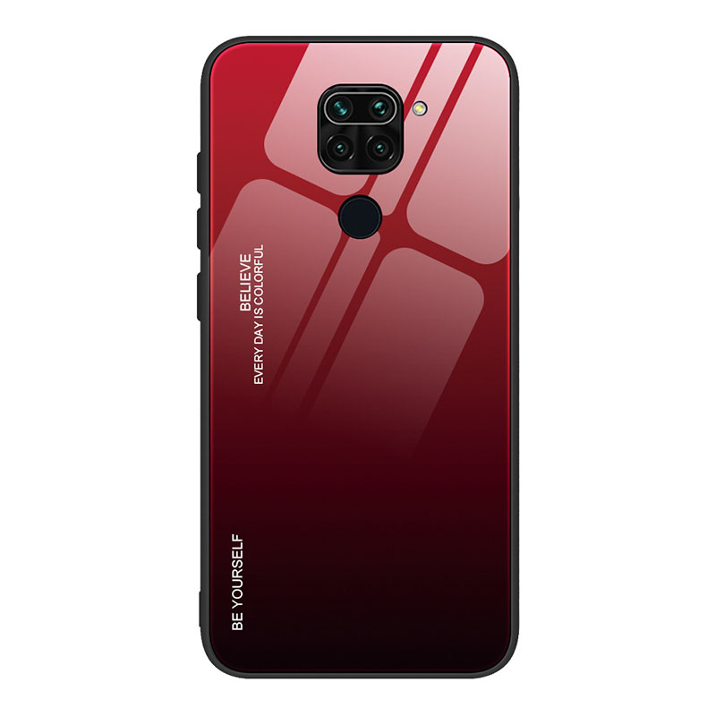 Ốp lưng cho Xiaomi Redmi Note 9 - Redmi 10X 4G gương cứng 2 màu Gradient Ver 2 , viền TPU dẻo đen