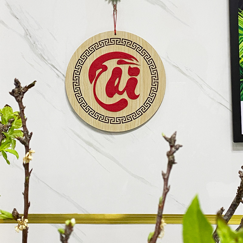 Chữ Tài Thư Pháp - Bảng Gỗ Decor - Trang Trí Nhà Cửa - Tết