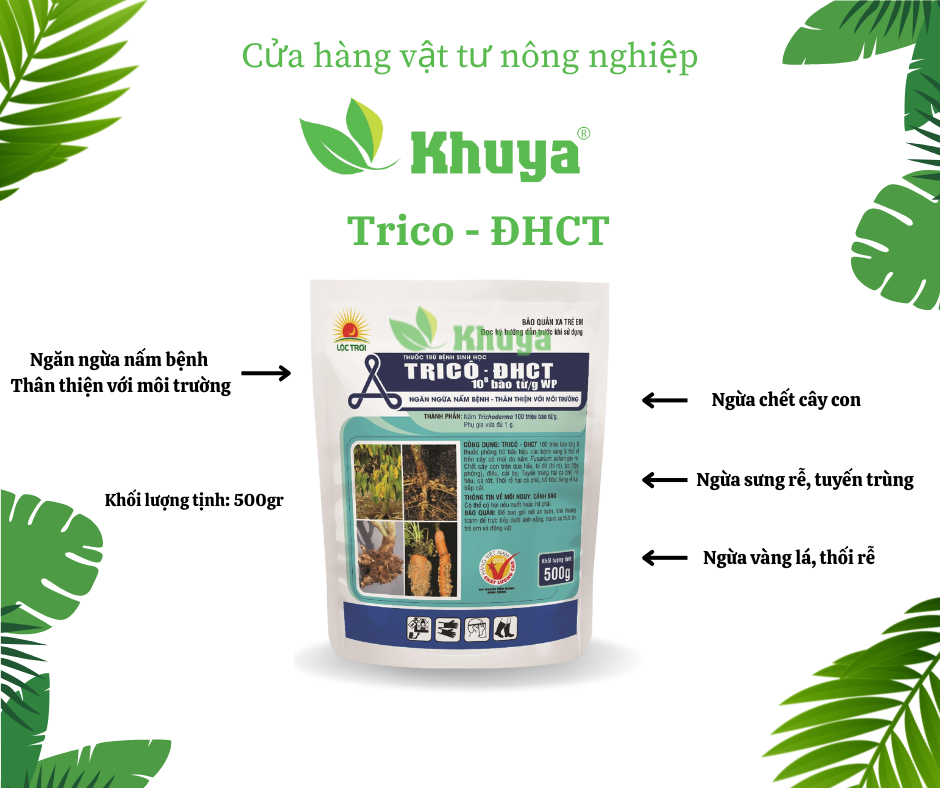 Thuốc trừ bệnh sinh học Trico ĐHCT 500gr Trichoderma chính hãng Lộc Trời