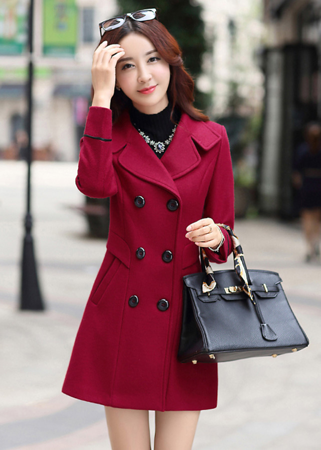 Áo Khoác Nữ Măng Tô Dạ