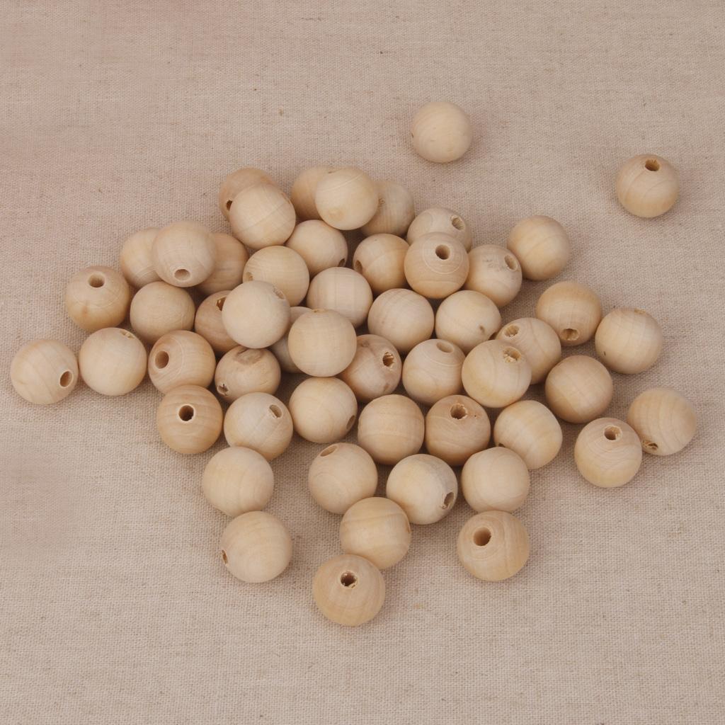 50x 6mm + 50x 10mm Wood Wooden Rustic Beads For Crafts DIY Home Holiday