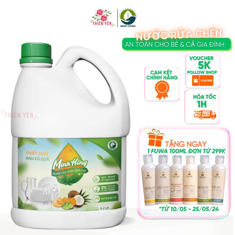 [ Nước rửa chén Minh Hồng 1.7 / 4.2L an toàn cho bé ] Nước rửa chén sinh học dịu nhẹ cho da nhạy cảm