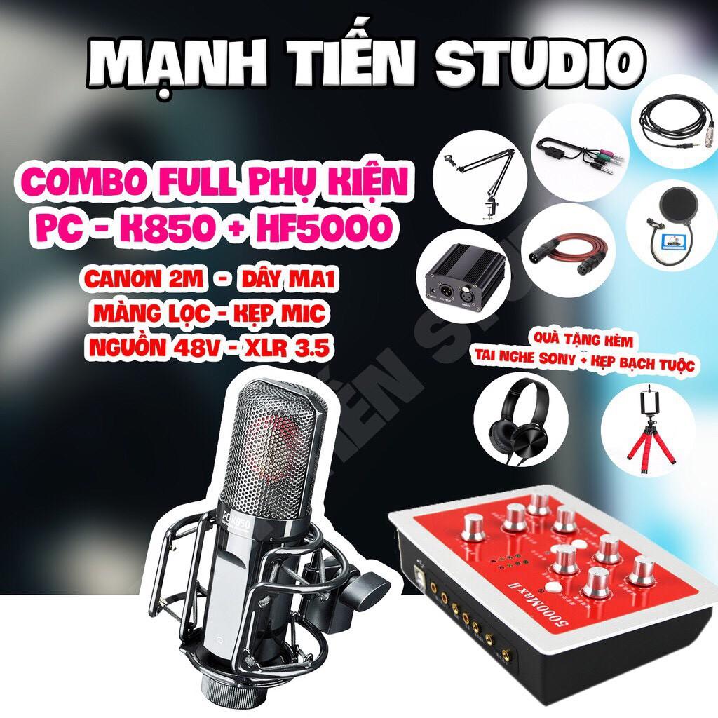 Mic thu âm TAKTAR K850 + soundcard HF5000 thu âm, livestream, karaoke gia đình