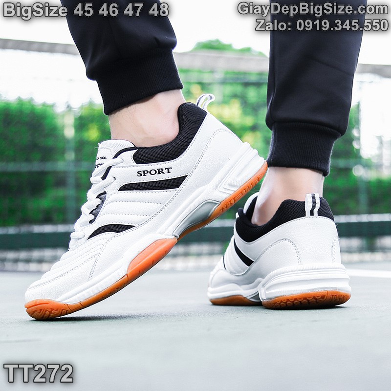 Giày chơi cầu lông tennis cỡ lớn 45 46 47 48 cho nam cao to chân ú bè. Big size badminton shoes for wide feet