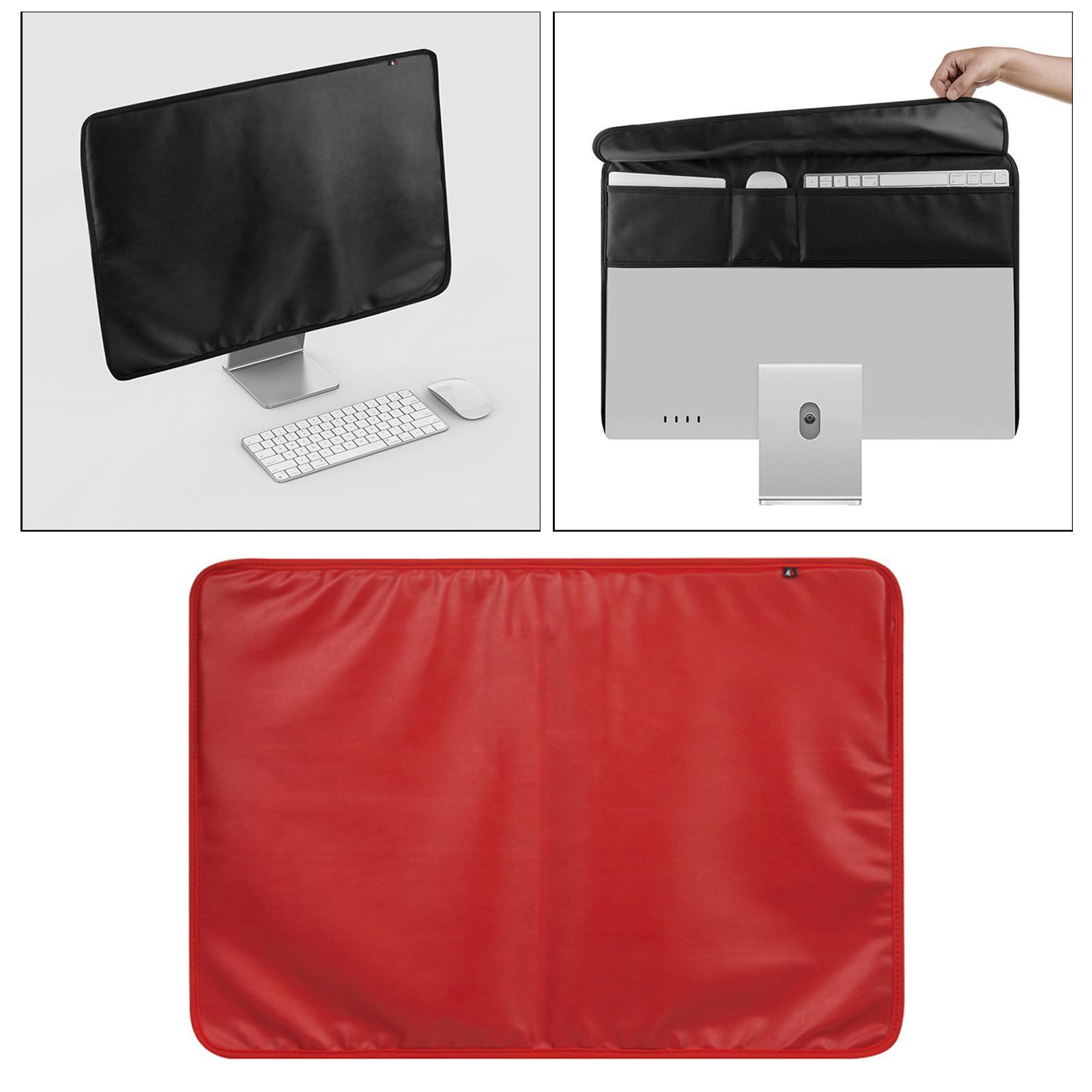 Monitor Dust Cover Case Protective Compatible Fit for  PC Computer Red