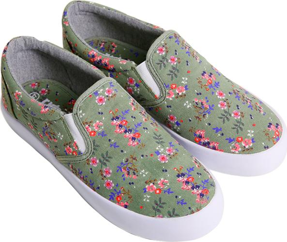 Giày Slip On Nữ Urban UL1702 Hoa Nhí - Xanh