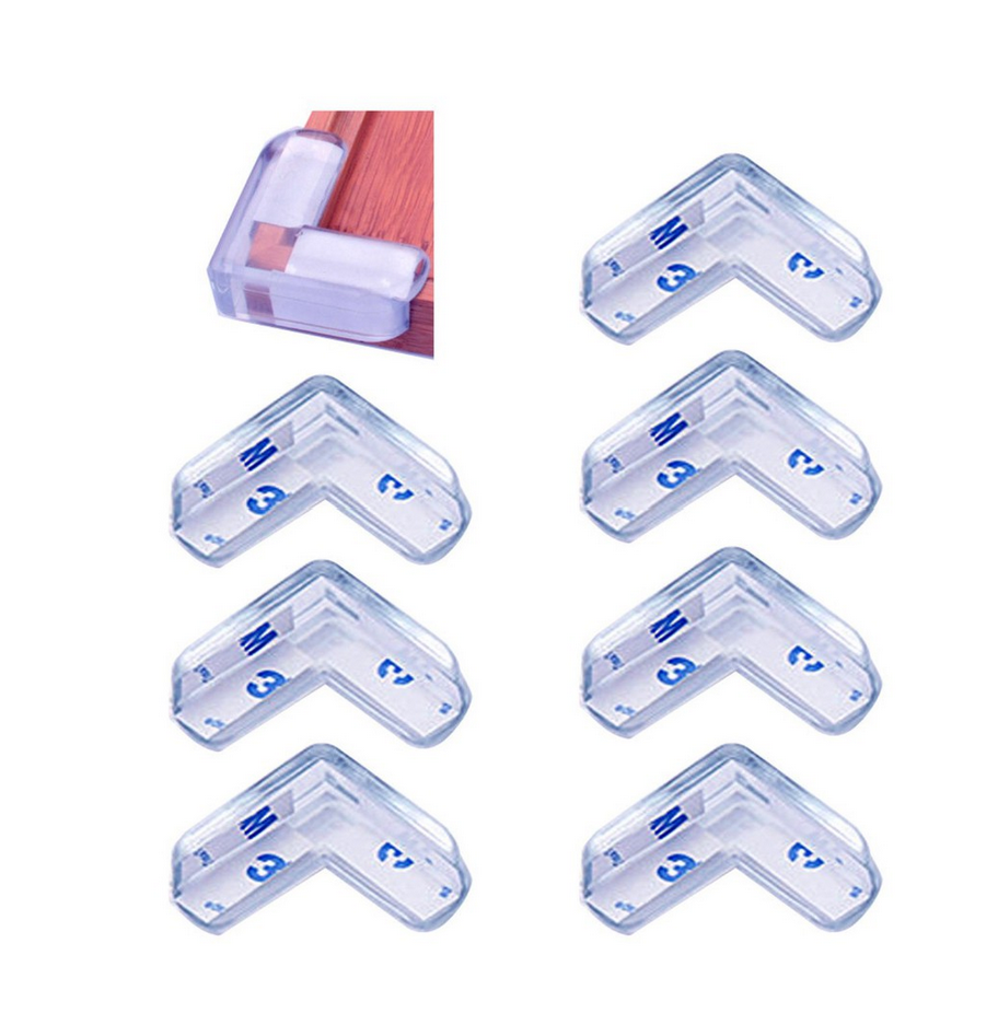 [4 sản phẩm] Miếng bịt góc bàn bằng nhựa mềm độc đáo tiện dụng - An toàn cho bé - Kèm miếng dán 3M