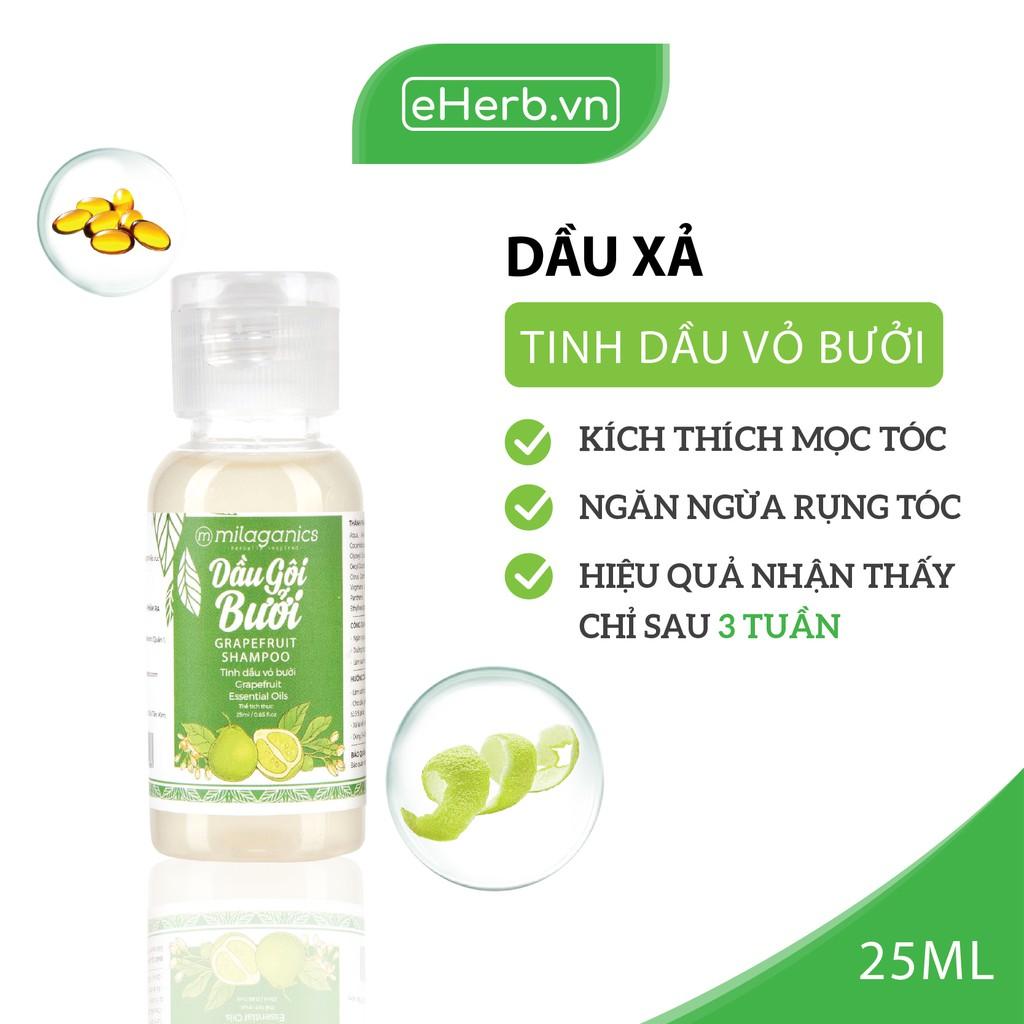 Dầu Xả Bưởi Nuôi Dưỡng Tóc Mềm Mượt, Phục Hồi Tóc Hư Tổn Từ Tinh Dầu Bưởi Nguyên Chất MILAGANICS 25ml