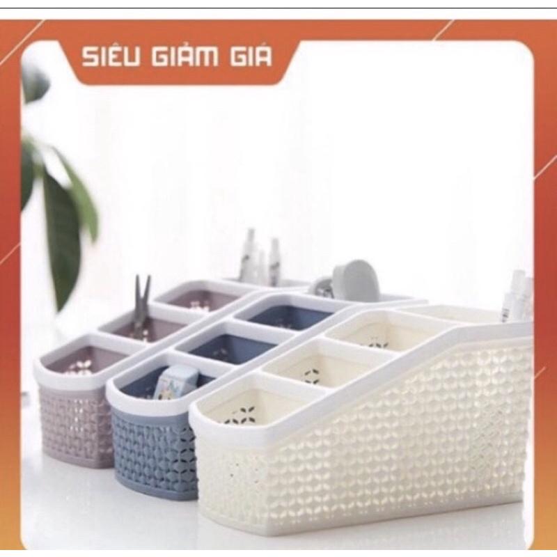 Khay nhựa tiện ích 4 ngăn. để bàn . đựng đồ . khay nhựa 4 ngăn . đựng bút . đồ dùng đa năng