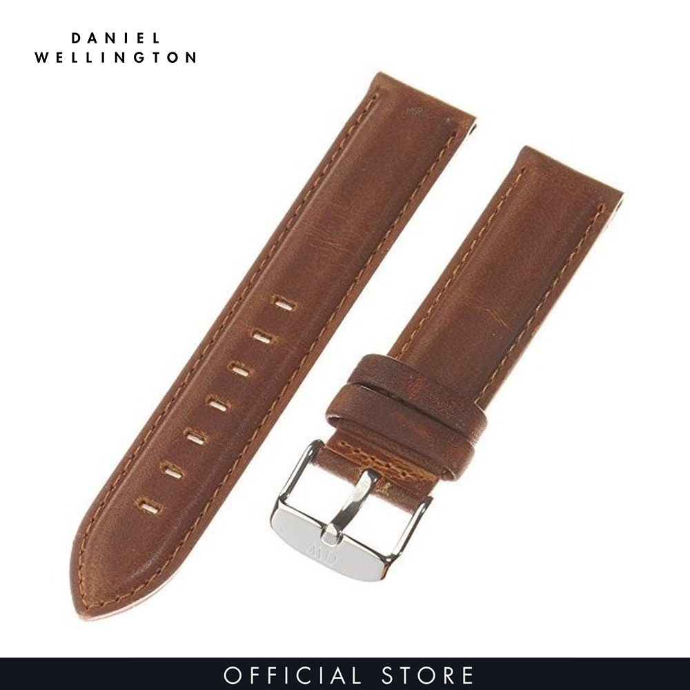 Dây da đồng hồ Daniel Wellington 19mm khóa màu bạc - Cho đồng hồ Dapper 38mm - DW00200132