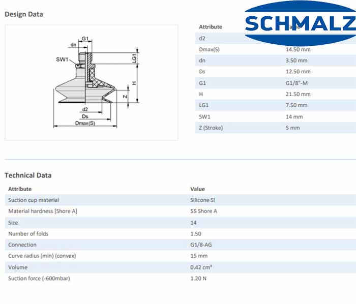 NÚM HÚT CHÂN KHÔNG - 10.01.06.00384 - Phụ kiện thiết bị nâng hạ chân không, thiết bị nâng công nghiệp - Schmalz