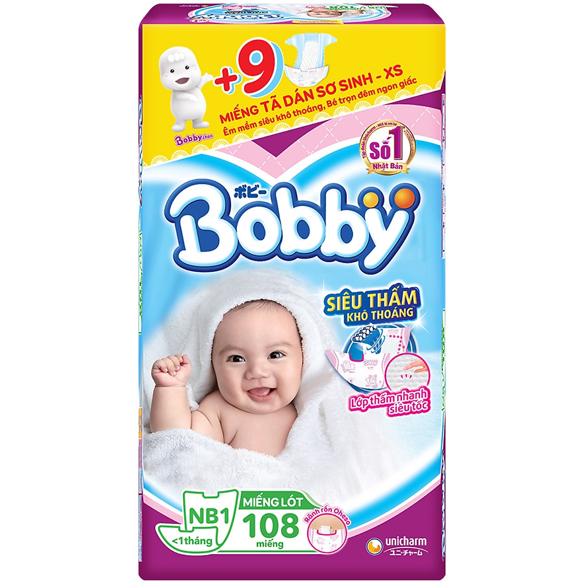 Tã giấy Bobby Newborn 1-108