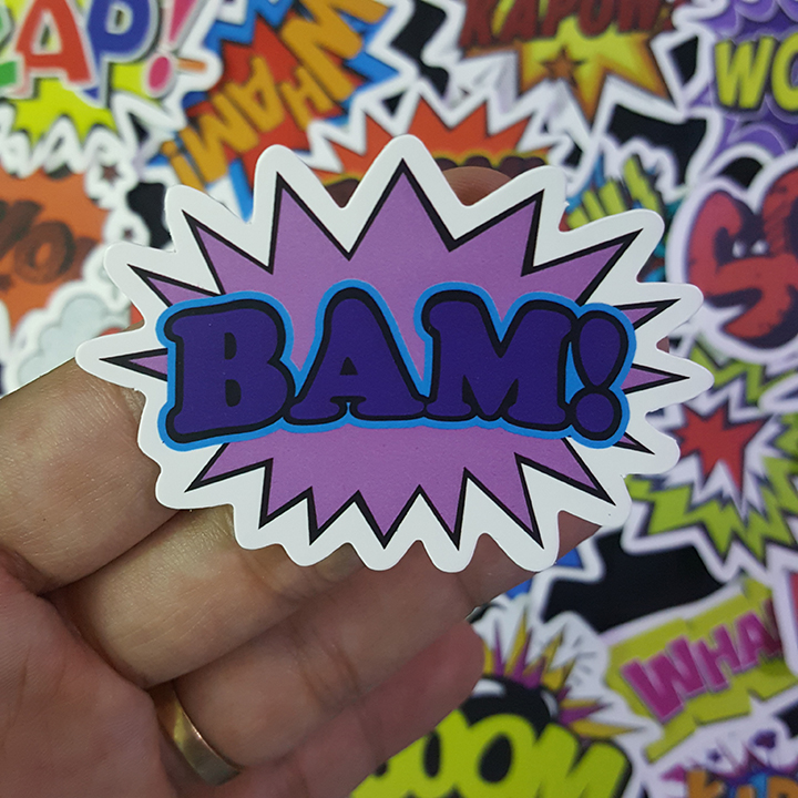 Bộ Sticker dán cao cấp chủ đề BOOM - Dùng dán Xe, dán mũ bảo hiểm, dán Laptop