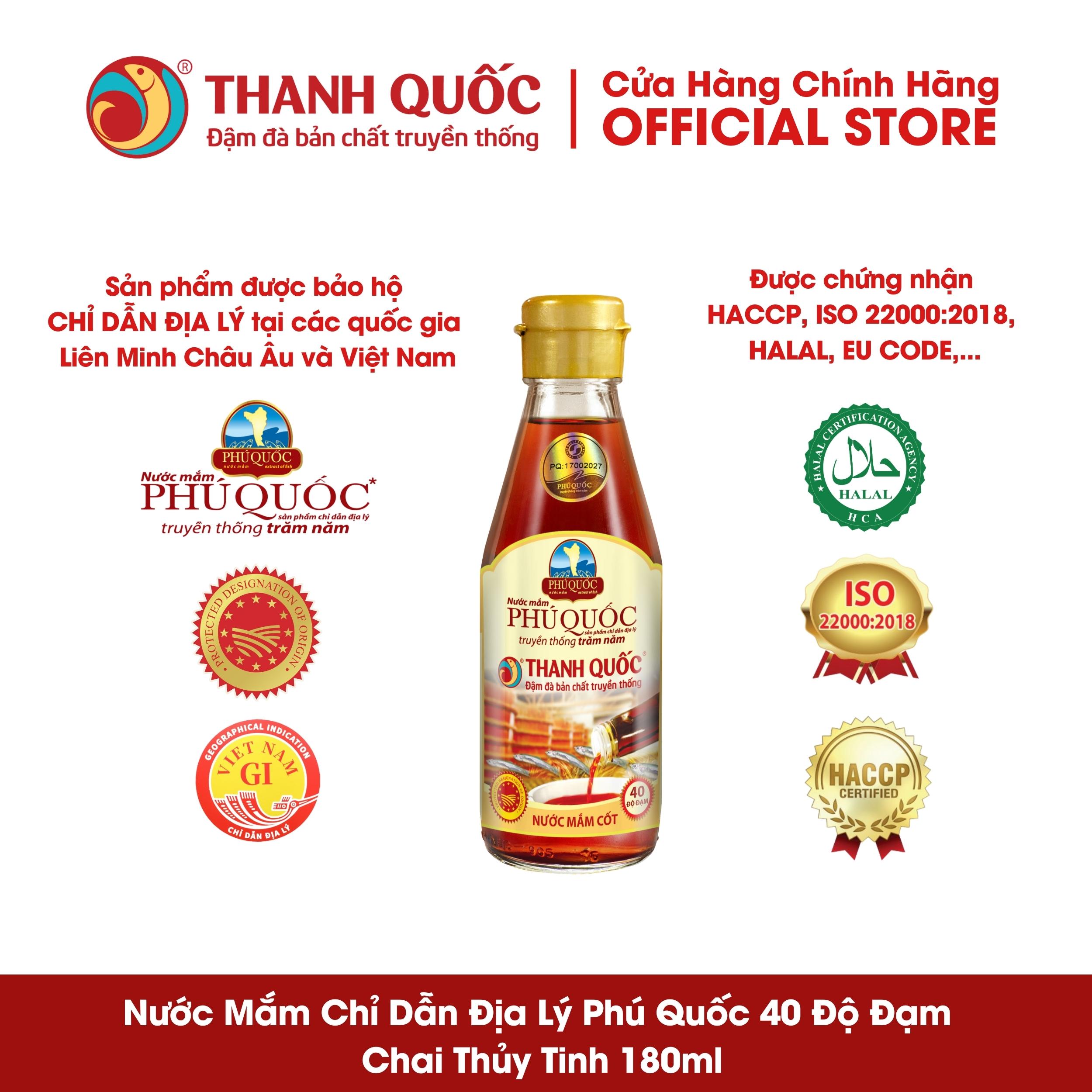 Hộp 6 Chai Nước Mắm Phú Quốc - Thanh Quốc 180ml 40N