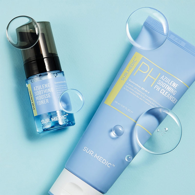 Sữa Rửa Mặt Cấp Ẩm, Dịu Nhẹ, Không Khô Da Sur.Medic Azulene Soothing pH Cleanser 150ml