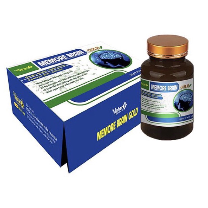 Bổ não MEMORE BRAIN GOLD- Hộp 2 lọ x 30 viên- Hoạt huyết, tăng cường lưu thông máu