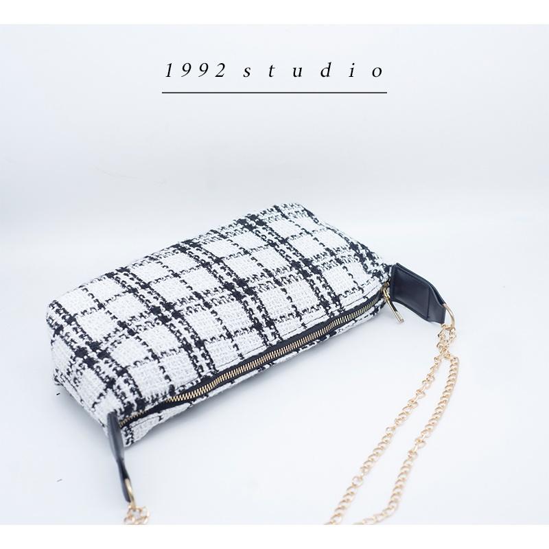 Túi xách nữ/ 1992 s t u d i o/ FLORA BAG/ túi vải tweed sọc