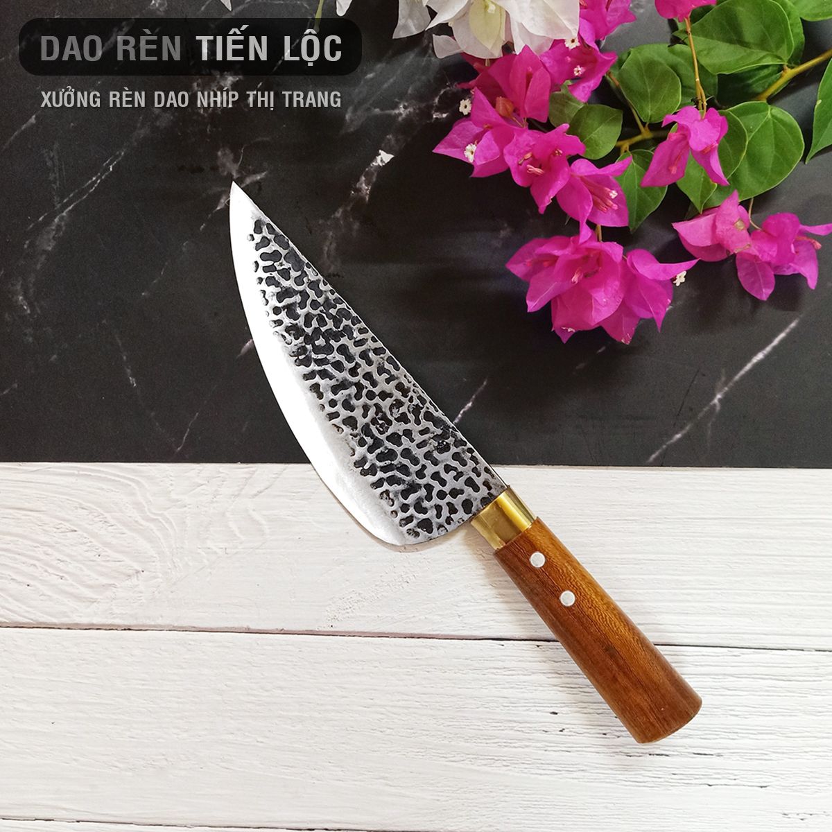 Bộ Dao Nhà Bếp Thép Nhíp Cao Cấp - 5 Dao Chặt Cây, Chặt Xương, Thái Lọc Thịt - Cán Gỗ Cẩm