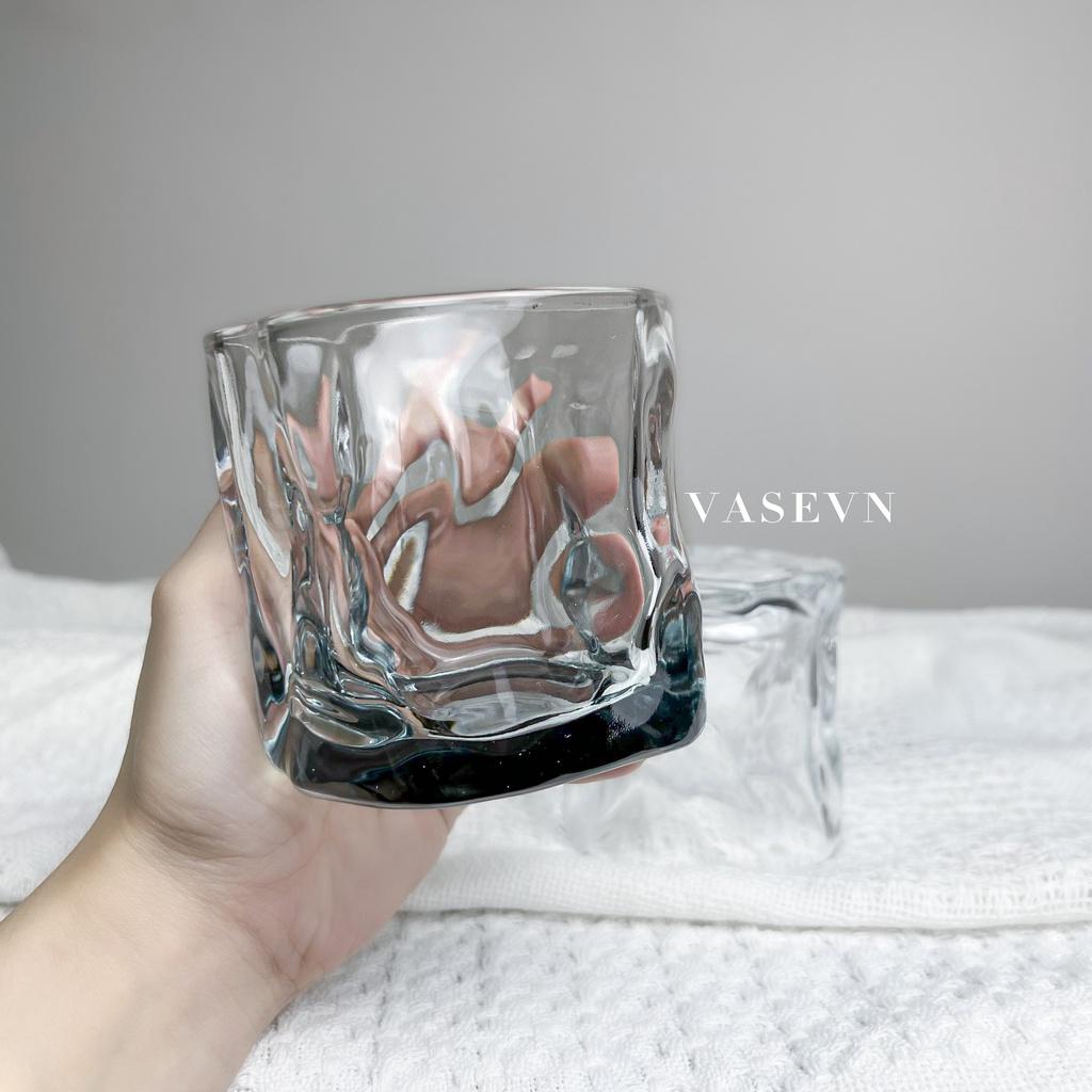 Ly Cốc Thủy Tinh Cao Cấp - Kiểu Dáng Gợn Sóng - Sang Trọng - Hiện Đại