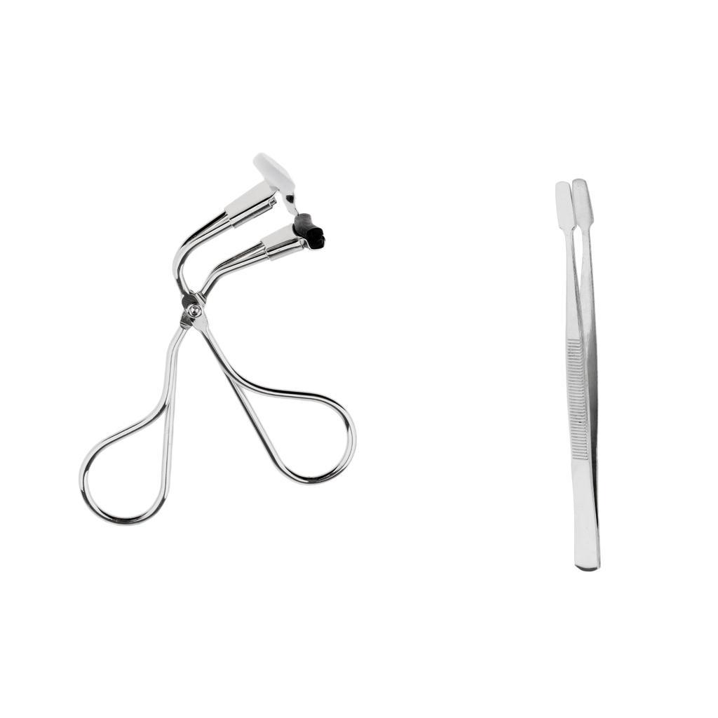 Professional Eyelash Curler Curl Clip Cosmetic Makeup Tool with Tweezers