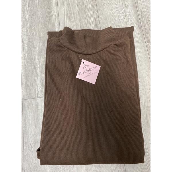 Váy len nữ suông dài tay cổ 3 phân Đầm trơn chất len thường hàng VNXK