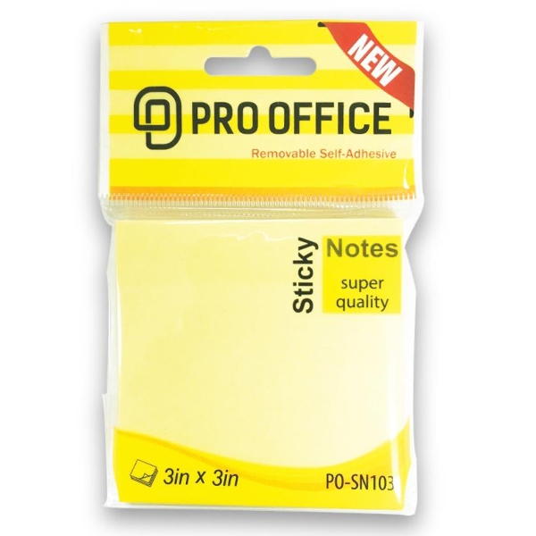 Giấy Note Pro Office - 3x3in PO-SN103-3SN0002 - Màu Vàng