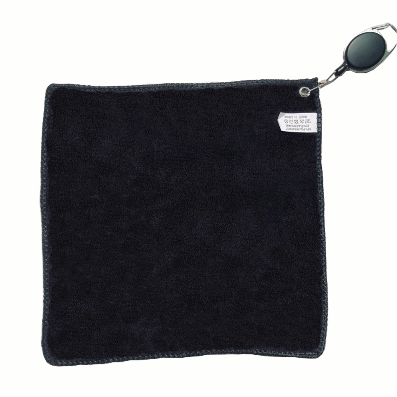 Bóng golf Khăn làm sạch bằng khăn golf màu đen có thể thu vào cho golf cotton golf ướt và phụ kiện golf lưỡng cư khô