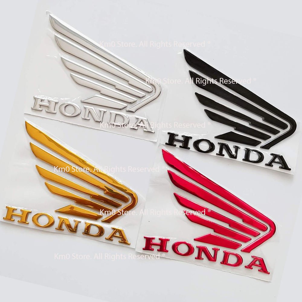 01 Cặp Tem Logo Hình Cánh Chim Honda 3D Dập Nỗi G1088