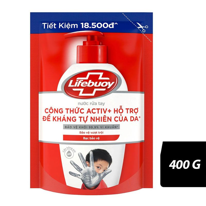 Nước Rửa Tay Lifebuoy Bảo Vệ Vượt Trội Diêt Khuẩn Túi 400g – 8934868167013