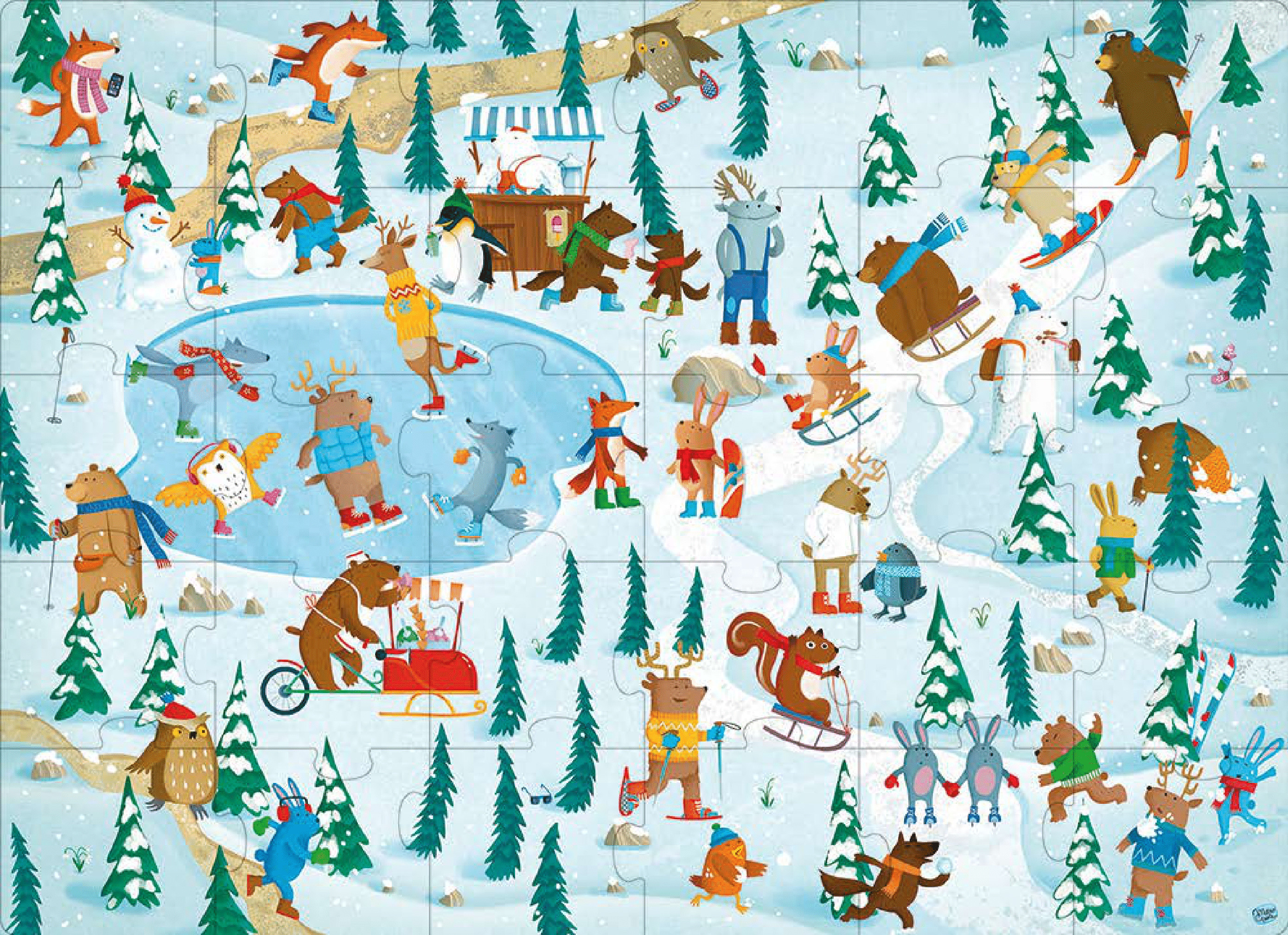 Bộ xếp hình 30 mảnh Động Vật Bắc Cực của hãng SASSI JUNIOR Puzzle Animals on ICE có tặng 1 cuốn sách tiếng Anh