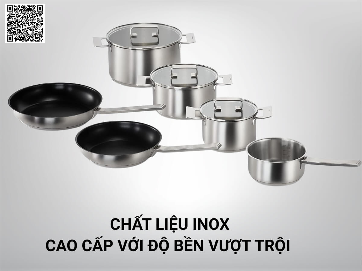 Bộ nồi inox Bosch HEZ9SE060 6 món hàng chính hãng