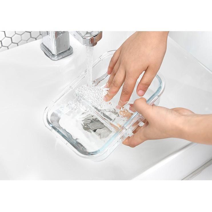 Hộp Đựng Cơm 3 Ngăn, Hộp Đựng Thức Ăn Thủy Tinh Cường Lực Chịu Nhiệt Tốt, An Toàn Cho Sức Khỏe