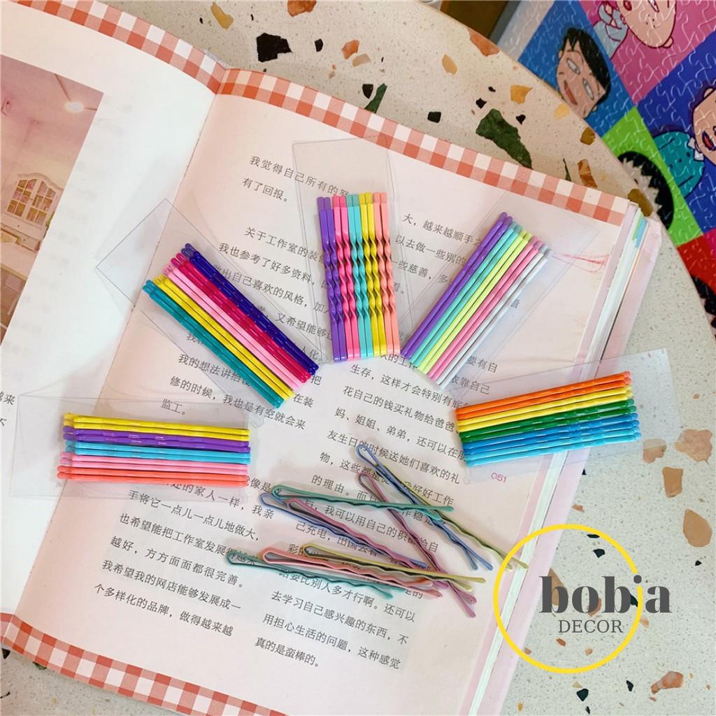 Set 10 kẹp ghim tóc cầu vồng nhiều màu xinh xắn dễ thương