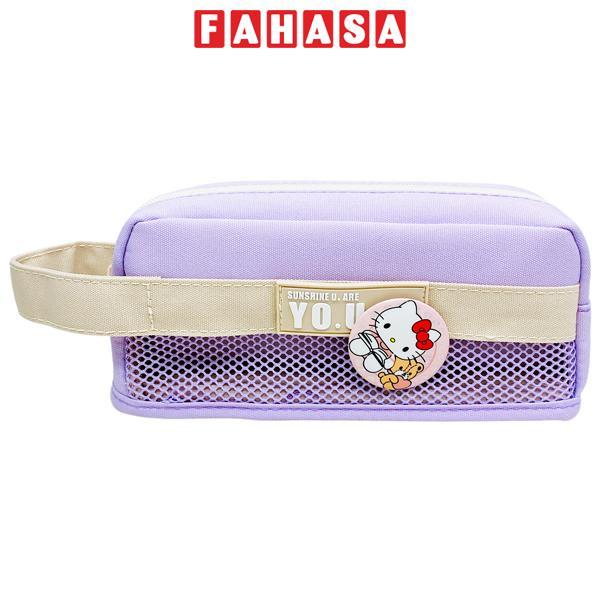 Bóp Viết Vải Kèm Huy Hiệu Hello Kitty - Yipin 25300 - Màu Tím