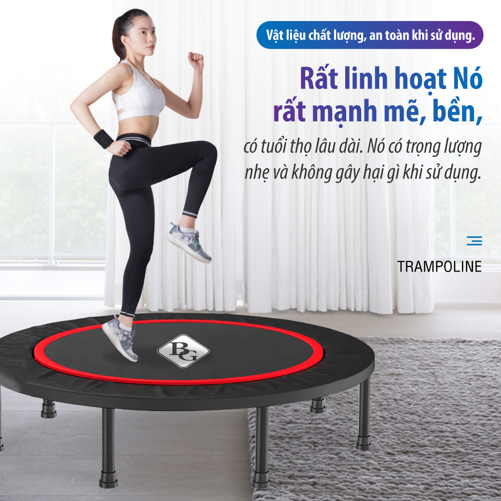 BG Sàn nhún lò xo cao cấp Trampoline Bật Nhảy Lò Xo Cho Trẻ Vui Chơi Phát Triển Vận Động An Toàn Cho Bé và Người Lớn- Hàng nhập khẩu