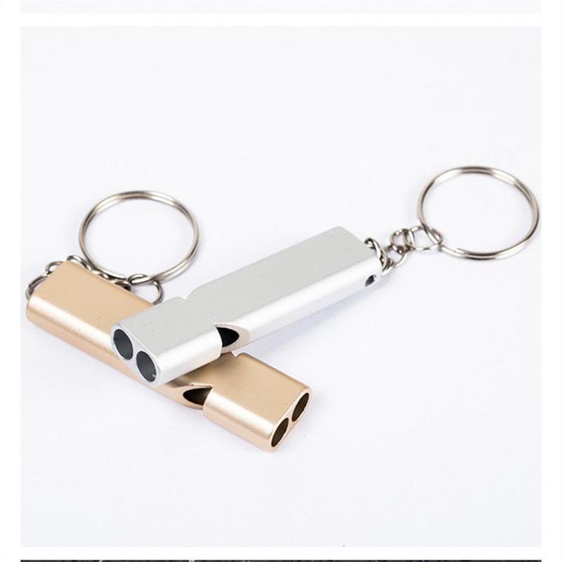 1/2/3 Mini Đôi Ống Còi Hợp Kim Nhôm Cao Tần Số Đen Hoạt Động Ngoài Trời Thể Thao Còi Sinh Tồn Dụng Cụ Ngoài Trời Color: 3pcs