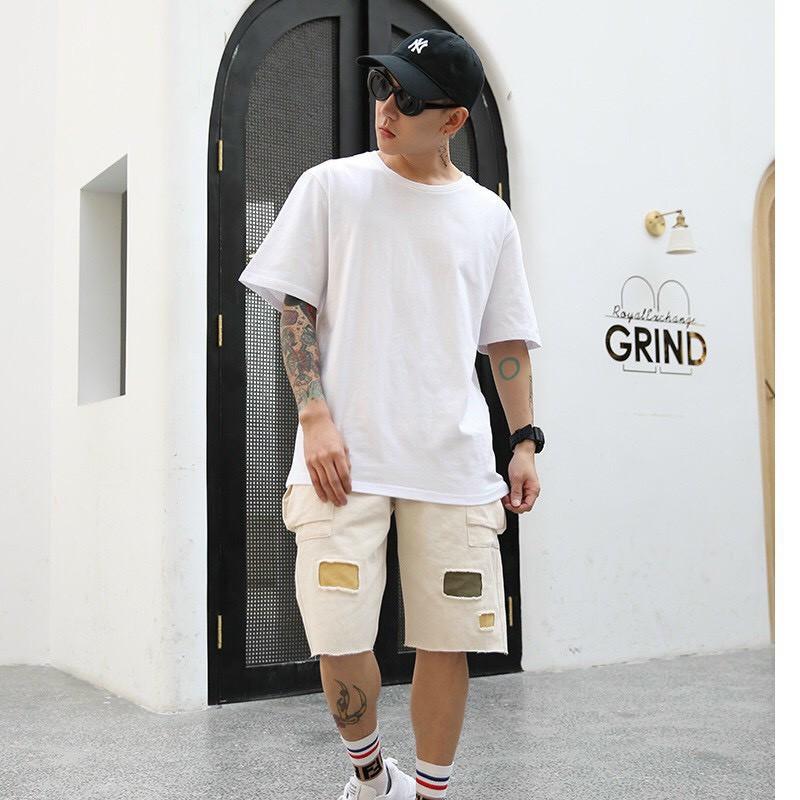 Áo thun nam nữ unisex tay lỡ trơn chất thun co giãn 4 chiều