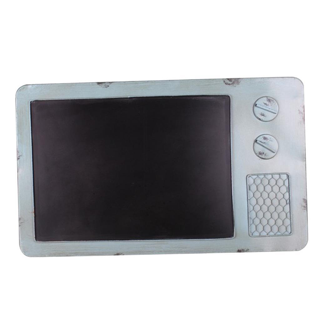 Vintage Metal Blackboard Memo Message Board for Bar Pub Decor Light Blue