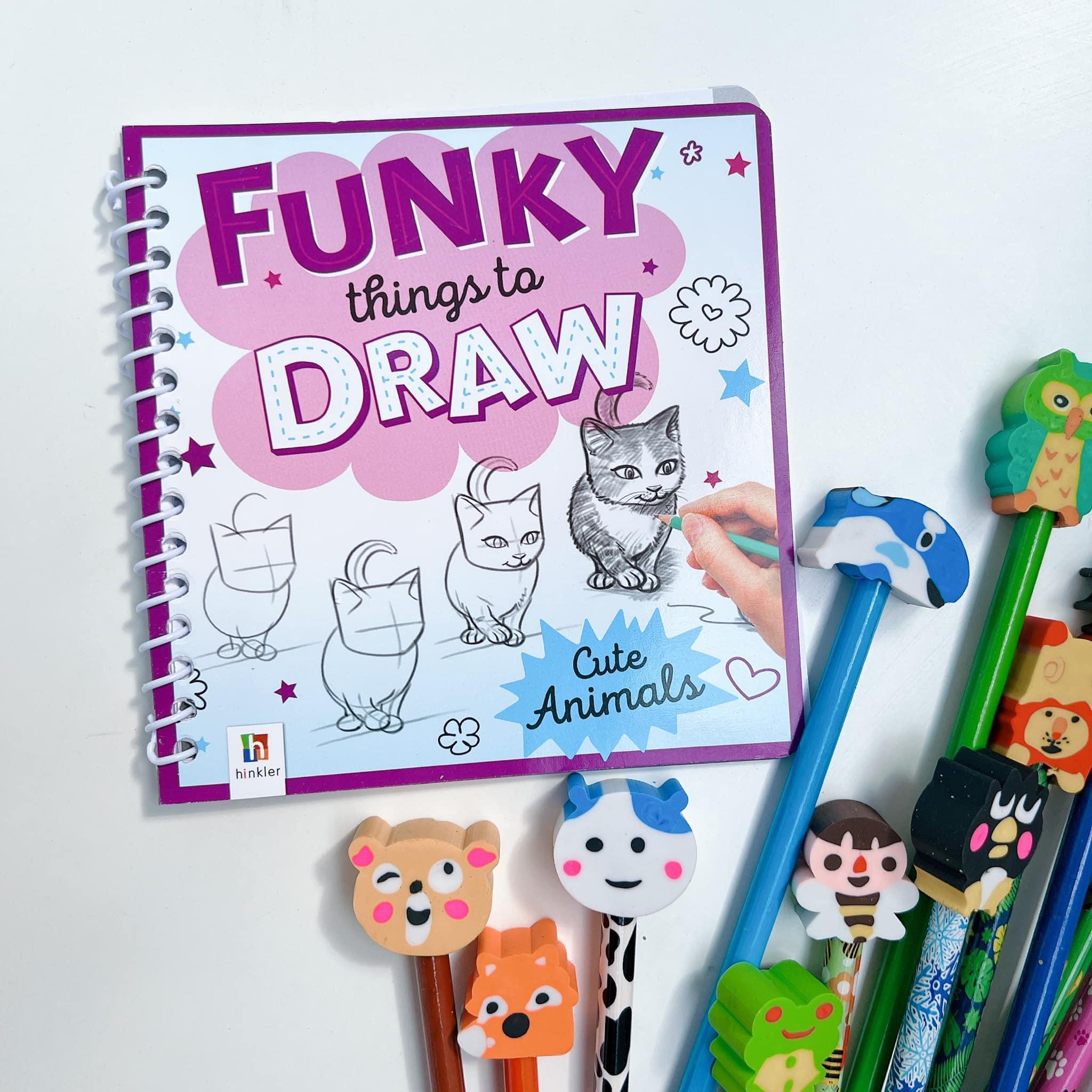 Funky Things to Draw 20 Pencil and Eraser Set Fan (UK)