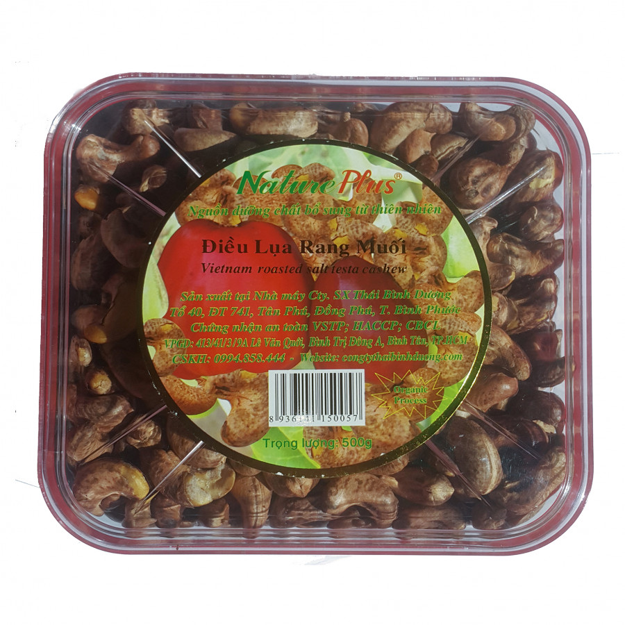Hạt Điều Rang Muối Loại 1 Giòn Ngon | Hộp Vuông 500g | Natureplus