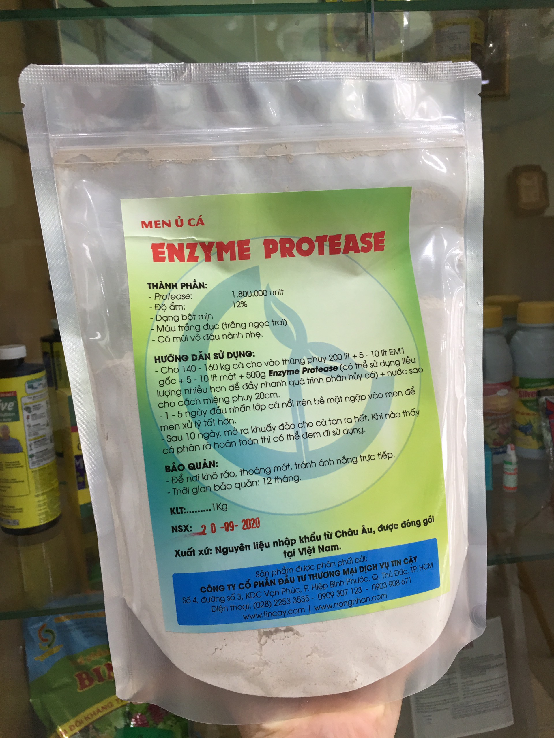 Men ủ phân cá Protease