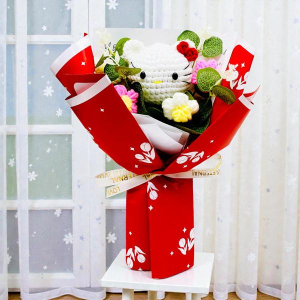 Hoa Len Đỏ Kèm Gấu Valentine - MQ00142