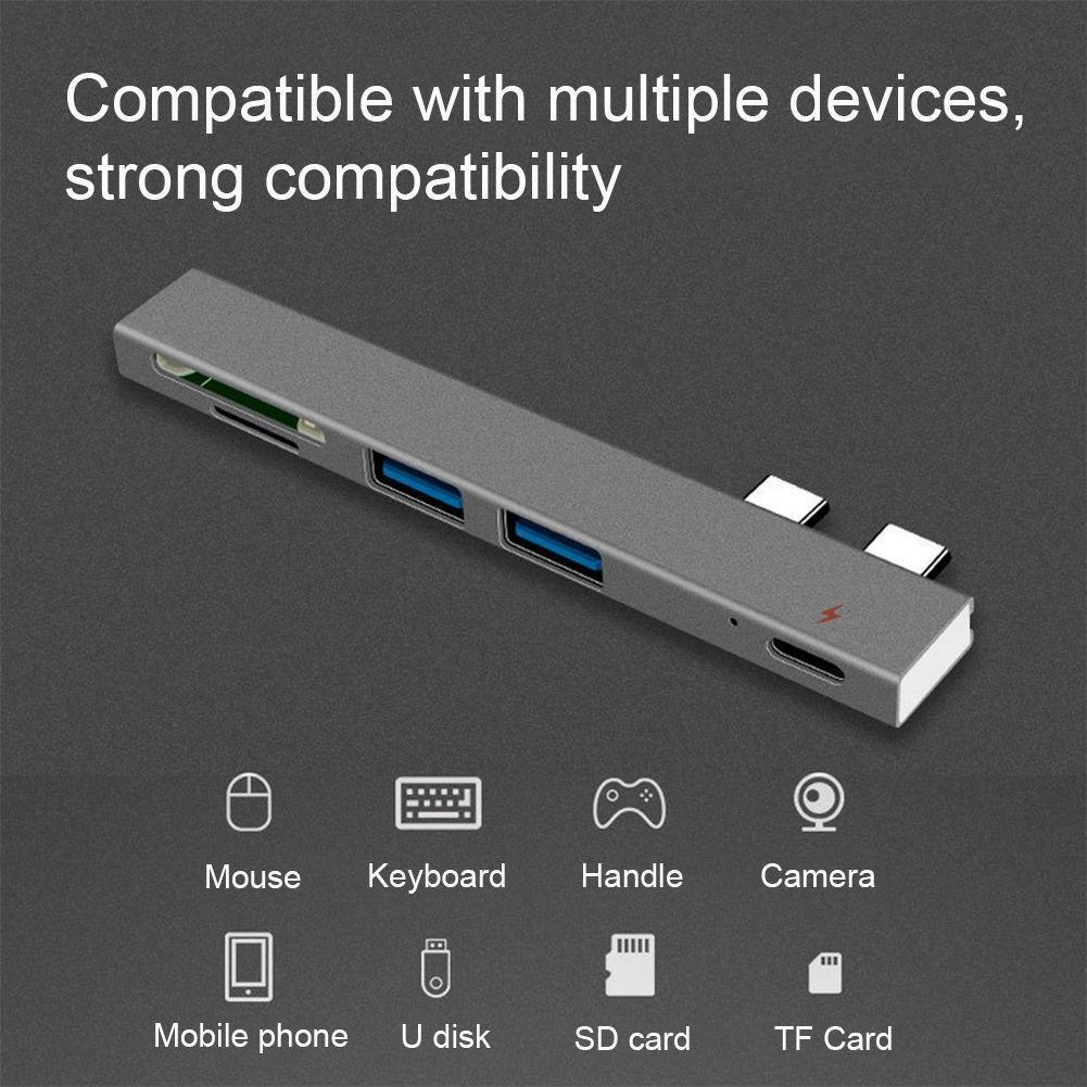 Hub Chuyển Đổi USB Type C Sang USB 2.0 PD Hỗ Trợ Thẻ TF