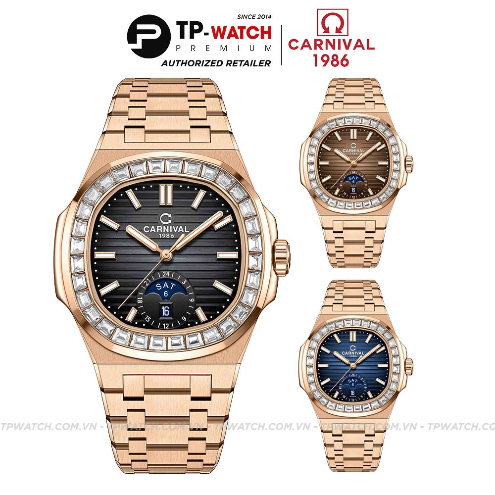 Đồng Hồ Nam Dây Thép Carnival Nautilus 8110G-VH-KL Automatic - Kính Sapphire - Size 41mm - 3 Màu - 8110G-VH-KL-D - 8110G-VH-KL-N - 8110G-VH-KL-X